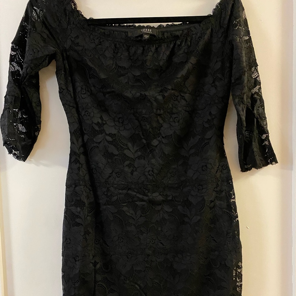 Guess Black Lace Dress